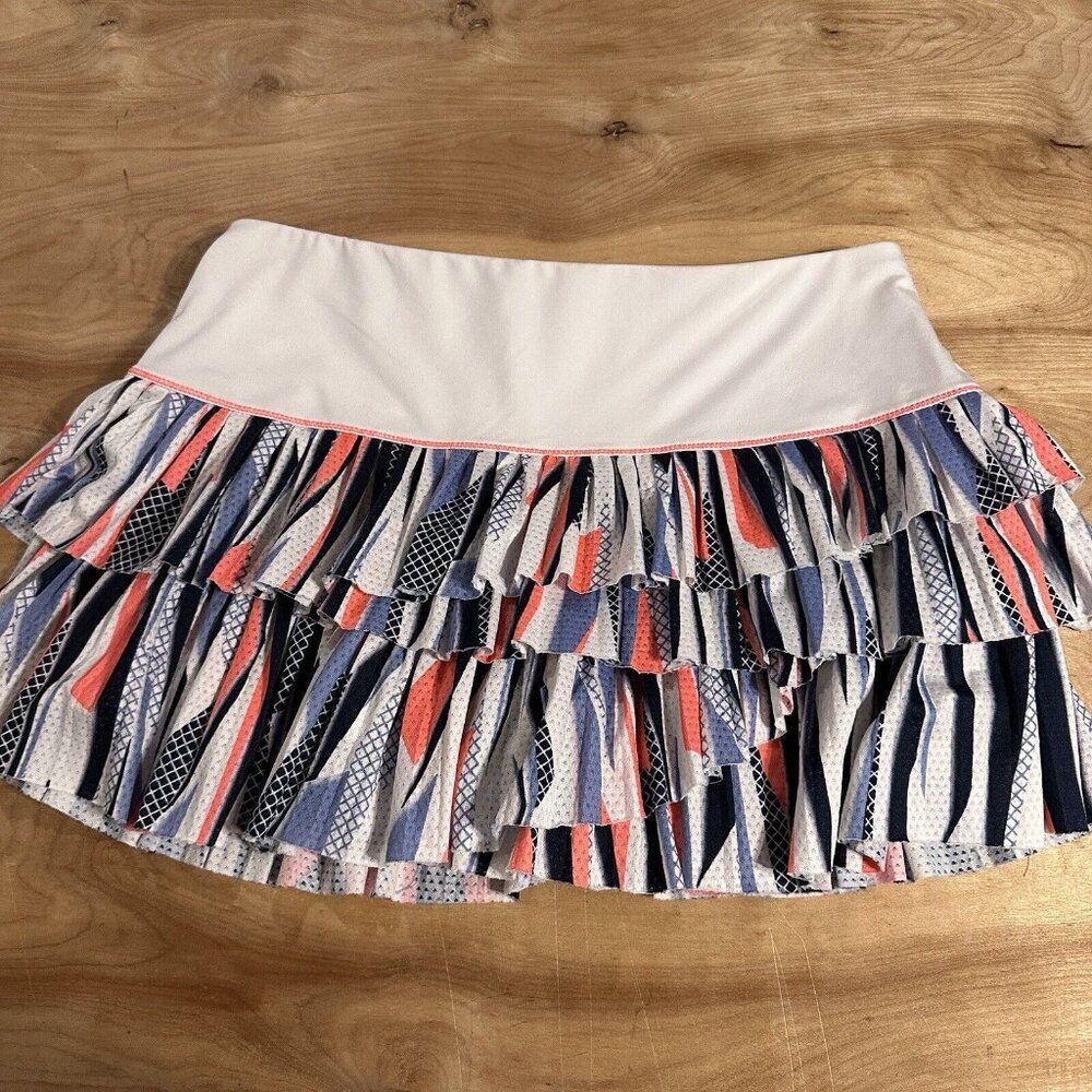 Lucky In Love Ladies Large Tennis Golf Pickleball skort Stretch Pull On Ruffle
